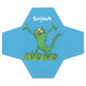 Funny green lächelnd animierte Eidechse Fußball (Flach)