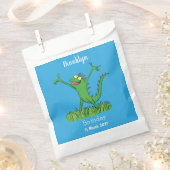 Funny green lächelnd animierte Eidechse Geschenktütchen (Ausgeschnitten)