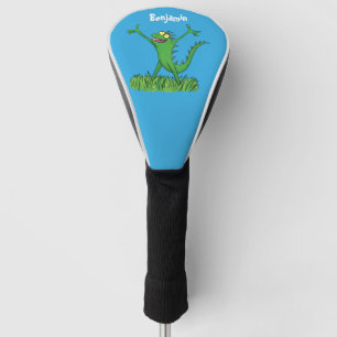 Funny green lächelnd animierte Eidechse Golf Headcover