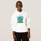 Funny green lächelnd animierte Eidechse Hoodie (Vorne ganz)