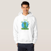 Funny green lächelnd animierte Eidechse Hoodie (Vorne ganz)
