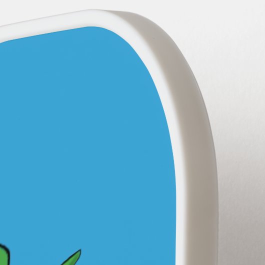 Funny green lächelnd animierte Eidechse Pickleball Schläger (Linke Seite)