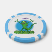 Funny green lächelnd animierte Eidechse Pokerchips (Einzeln)