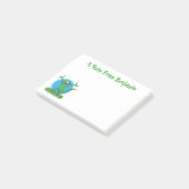 Funny green lächelnd animierte Eidechse Post-it Klebezettel (angewinkelt)