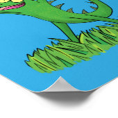 Funny green lächelnd animierte Eidechse Poster (Ecke)