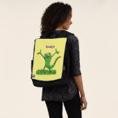 Funny green lächelnd animierte Eidechse Rucksack (Ausgewaschen)