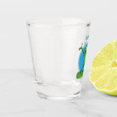 Funny green lächelnd animierte Eidechse Schnapsglas (Links)