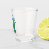 Funny green lächelnd animierte Eidechse Schnapsglas (Rechts)