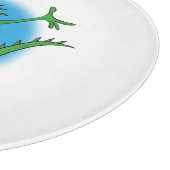 Funny green lächelnd animierte Eidechse Schneidebrett (Ecke)