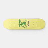 Funny green lächelnd animierte Eidechse Skateboard (Horizontal)