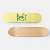 Funny green lächelnd animierte Eidechse Skateboard (Horizontal)