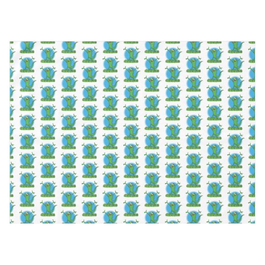 Funny green lächelnd animierte Eidechse Tischdecke (Vorderseite (Horizontal))