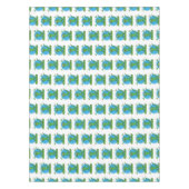 Funny green lächelnd animierte Eidechse Tischdecke (Vorderseite)