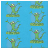 Funny Green lächelnd animierte Leguana Stoff (Nahaufnahme)