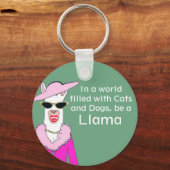 Funny Green Lady Llama Advice Schlüsselanhänger (Vorderseite)