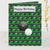 Funny Green Lawn Bowls, Birthday Card, Karte (Gelbe Blume)
