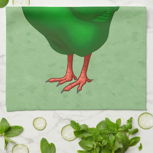 Funny Green Mars Alien Huhn Handtuch (Gefaltet)