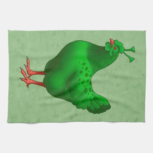 Funny Green Mars Alien Huhn Handtuch (Horizontal)