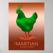 Funny Green Martian Alien Chicken Poster (Vorne)