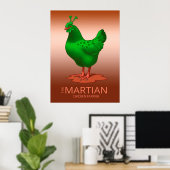 Funny Green Martian Alien Chicken Poster (Heimbüro)