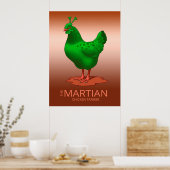 Funny Green Martian Alien Chicken Poster (Küche)