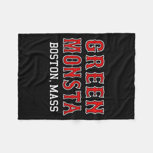 Funny Green Monstah Boston M New England  Fleecedecke (Vorderseite (Horizontal))