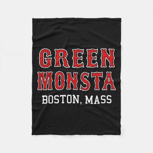 Funny Green Monstah Boston M New England Fleecedecke (Vorderseite)