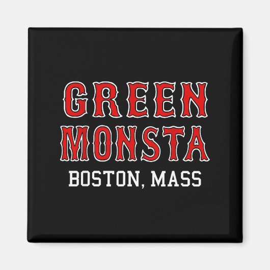 Funny Green Monstah Boston M New England Magnet (Vorne)