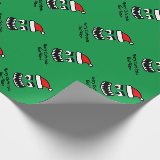 Funny Green Monster Kind Weihnachtsverpackung Papi Geschenkpapier (Ecke)