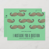 Funny Green Mustache Postkarte (Vorne/Hinten)