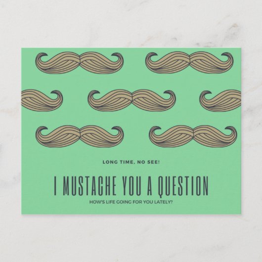 Funny Green Mustache Postkarte (Vorderseite)