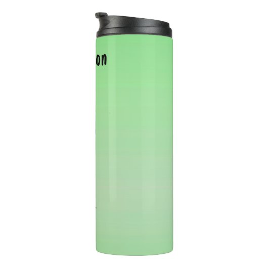 Funny Green Pickle Head Man trägt Anzug Green Thermosbecher (Nach rechts gedreht)