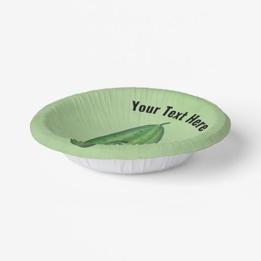 Funny Green Pickle mit überraschendem Gesicht auf  Pappteller (Gewinkelt)