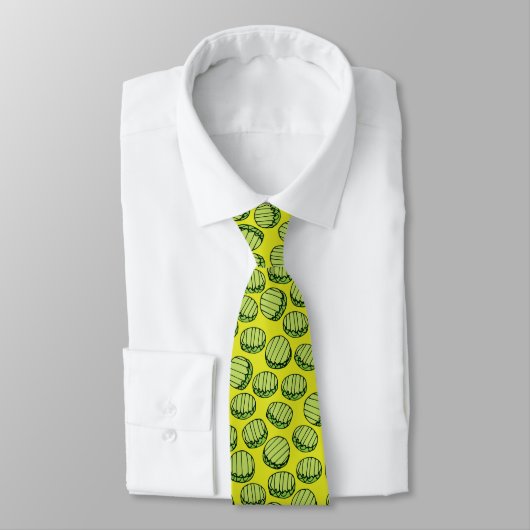 Funny Green Pickle Slices Pattern Novelty Krawatte (Gebunden)