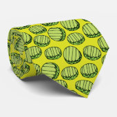 Funny Green Pickle Slices Pattern Novelty Krawatte (Gerollt)