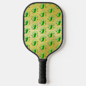 Funny Green Pickleman auf Gold Background Paddle (Rückseite)