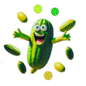 Funny Green Pickleman auf Gold Background Paddle