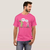 Funny Green Pink Oaster Bunnies Illustration T-Shirt (Vorne ganz)