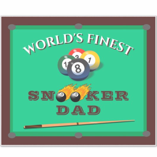 Funny Green Pool Table Snooker Dad Father's Day Aufkleber (Vorderseite)