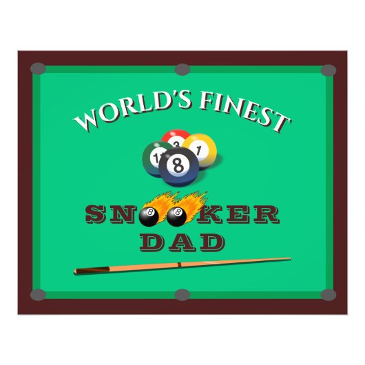 Funny Green Pool Table Snooker Dad Father's Day Fotodruck (Vorne)