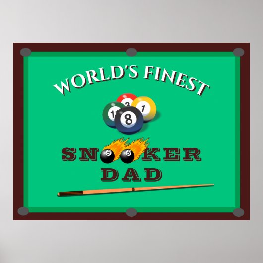 Funny Green Pool Table Snooker Dad Father's Day Poster (Vorne)