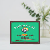 Funny Green Pool Table Snooker Dad Father's Day Postkarte (Stehend Vorderseite)