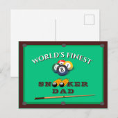 Funny Green Pool Table Snooker Dad Father's Day Postkarte (Vorne/Hinten)