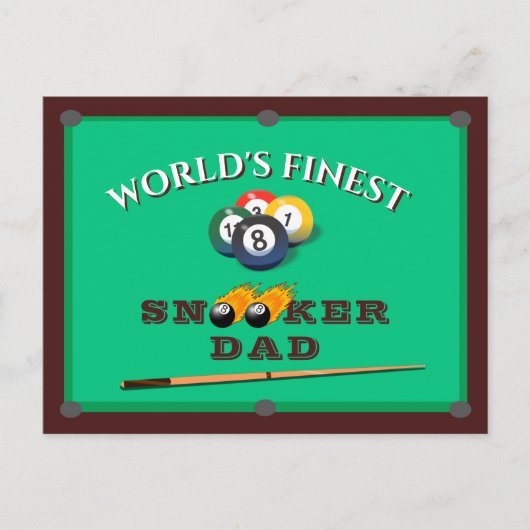 Funny Green Pool Table Snooker Dad Father's Day Postkarte (Vorderseite)