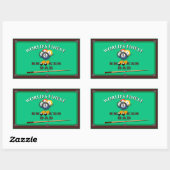 Funny Green Pool Table Snooker Dad Father's Day Rechteckiger Aufkleber (Blatt)