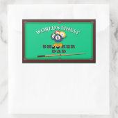 Funny Green Pool Table Snooker Dad Father's Day Rechteckiger Aufkleber (Tasche)