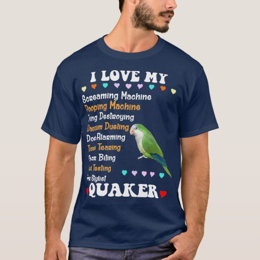Funny Green Quaker Shirt I Liebe Quaker Parrot (Vorderseite)