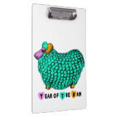 Funny Green Ram Chinese Year Zodiac Clipboard Klemmbrett (Rechts)