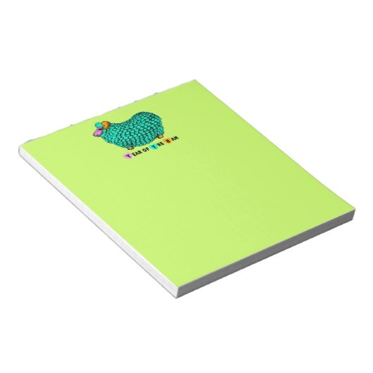 Funny Green Ram Chinese Year Zodiac Notepad Notizblock (angewinkelt)