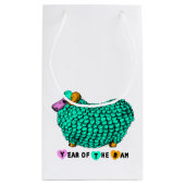 Funny Green Ram Chinese Year Zodiac S Gift Bag Kleine Geschenktüte (Rückseite)